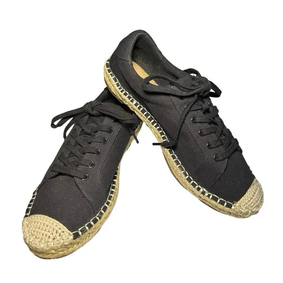 Loft Women’s Espadrille Lace Up Sneakers Black Size 8 - Picture 8 of 9